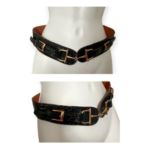 Céline “Chantilly” Crocodile Horse-Bit Belt 76 cm Late 1960s Design Italy main image 5